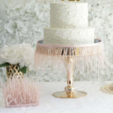 39" Dusty Rose Real Ostrich Feather Fringe Trims With Satin Ribbon Tape