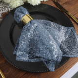 20x20Inch Dusty Blue Premium Sequin Cloth Dinner Napkin | Reusable Linen