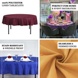 70" Round Chocolate Polyester Linen Tablecloth