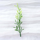 25 Pack | 6" Mini Green Artificial Fern Leaf Branch Stems, Flower Vase Filler For Floating Candle