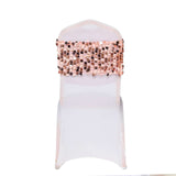 5 Pack | Big Payette Sequin Round Chair Sashes - Blush | Rose Gold