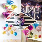 3 Pack | 16inch Shiny Gold 4D Diamond Self-Sealing Reusable Foil Balloon