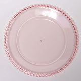 6 Pack 12inch Transparent Blush Beaded Rim Acrylic Charger Plates