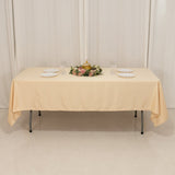 60"x102" Beige Lamour Satin Rectangle Tablecloth