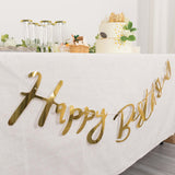 10ft Pre-Strung Metallic Gold Foil "Happy Birthday" Banner, Party Photo Backdrop Hanging Garland