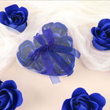 4 Pack | 24 Pcs Royal Blue Scented Rose Soap Heart Shaped Party Favors With Gift Boxes And Ribbon