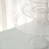 Set of 3 | Clear Plastic Round Pedestal Cake Stands, Stackable Cupcake Dessert Display Holders