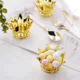 12 Pack | Gold Fillable Mini Crown Party Favor Candy Treat Containers - 3Inch