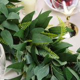 4ft | Real Touch Green Artificial Willow and Frond Leaves Garland Vine