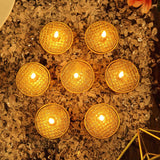 9 Pack | Metallic Gold Tealight Candles, Unscented Dripless Wax - Textured Design