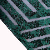 90inch x 132inch Hunter Emerald Green Seamless Diamond Sequin Rectangular Tablecloth