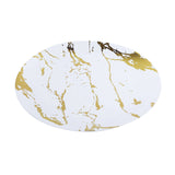 10 Pack | 10inch Gold and White Marble Print Plastic Dinner Party Plates, Disposable Plates