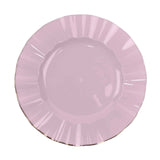 10 Pack | 11 Lavender Lilac Disposable Dinner Plates With Gold Ruffled Rim, Party Plates#whtbkgd