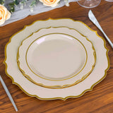 10 Pack | 8inch Taupe Plastic Dessert Salad Plates, Disposable Tableware Round