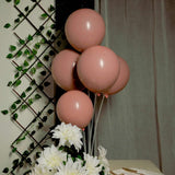 25 Pack | 10inch Matte Dusty Rose Double Stuffed Prepacked Latex Balloons