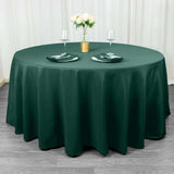 120inch Hunter Emerald Green 200 GSM Seamless Premium Polyester Round Tablecloth