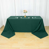 90x156inch Hunter Emerald Green 220 GSM Seamless Premium Polyester Rectangular Tablecloth