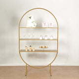 6.5ft 3-Tier Gold Metal Arch Cake Display Stand, Floor Standing Oval Cupcake Dessert Stand