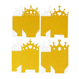 20 Pack Gold Glitter Princess Crown Candy Treat Boxes, Paper Favor Party Decoration - 3.5x2x5inch