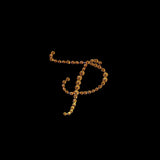 12 Pack | 1.5inch Gold Rhinestone Monogram Letter Jewel Sticker Self Adhesive DIY Diamond Decor - P