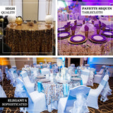 120 inches Big Payette Champagne Sequin Round Tablecloth Premium Collection