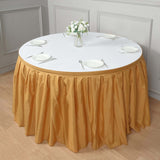 21ft Gold Pleated Polyester Table Skirt, Banquet Folding Table Skirt