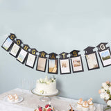 Black & Gold Congrats Grad Paper Photo Backdrop Hanging Garland Banner