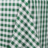 Buffalo Plaid Tablecloth | 90"x132" Rectangular | White/Green | Checkered Polyester Linen Tablecloth