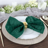 5 Pack | Hunter Emerald Green Accordion Crinkle Taffeta Dinner Napkins | 20x20Inch