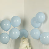 50 Pack Matte Pastel Ice Blue Biodegradable Balloons 12inch, Round Eco-friendly