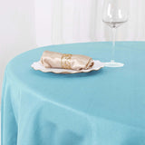 90" Light Blue Polyester Round Tablecloth