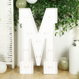 4ft White Large Marquee Light Up Letter M Mosaic Balloon Frame Pre-Cut Foam Board 10 Warm White