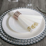 Gold Foil White Airlaid Soft Linen-Feel Paper Dinner Napkins, Disposable Hand Towels - Scroll