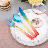 24 Pack - 8inch Rainbow Ombre Design Heavy Duty Plastic Knives