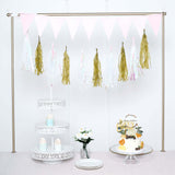 12 Pack | Pre-Tied Gold Paper Fringe Tassels With Garland String, Hanging Streamer Banner