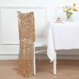 Matte Champagne Big Payette Sequin Chiavari Chair Slipcover