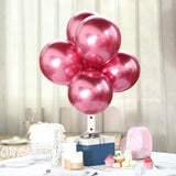 25 Pack | 12inch Metallic Chrome Pink Latex Helium or Air Party Balloons