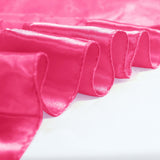 72" x 72" Fuchsia Satin Edge Embroidered Sheer Organza Square Table Overlay