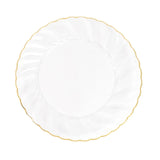 10 Pack 7.5inch Clear Gold Flair Rim Disposable Salad Plates, Plastic Appetizer Plates#whtbkgd