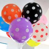 25 Pack | 12inch Black & White Fun Polka Dot Latex Party Balloons