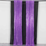 2 Pack Purple Sequin Event Curtain Drapes with Rod Pockets, Seamless Backdrop Event Panels