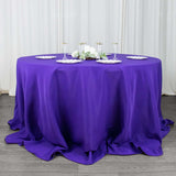 132inch Purple 200 GSM Seamless Premium Polyester Round Tablecloth