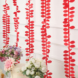 50ft | 4inch Red Leaf Petal Taffeta Ribbon Sash, Artificial DIY Fabric Garlands