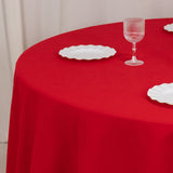 120inch Red Cotton Blend Round Tablecloth Seamless for 5 Foot Table