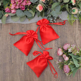 12 Pack | 4x6inch Red Satin Drawstring Wedding Party Favor Gift Bags