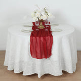 Red Sparkling Glitter Gauze Table Runner, Reusable Wrinkle Free Sheer Table Runner - 27x120inch