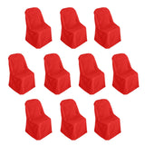 10 Pack Red Polyester Folding Chair Covers, Reusable Stain Resistant Slip On Chair#whtbkgd