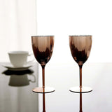 6 Pack | Blush/Rose Gold 8oz Plastic Wine Glasses, Disposable Goblets