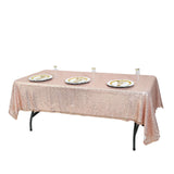 60"x102" Rose Gold Premium Sequin Rectangle Tablecloth