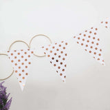 7.5ft | Rose Gold Polka Dot Print Triangle Pennant Flag Party Banner